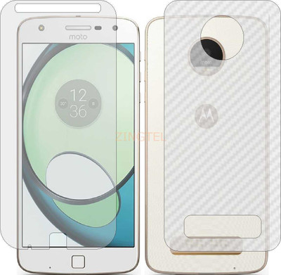 ZINGTEL Front and Back Screen Guard for MOTOROLA MOTO Z PLAY (Front Matte Finish & Back 3d Carbon Fiber)(Pack of 2)