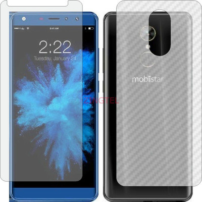 ZINGTEL Front and Back Screen Guard for MOBIISTAR X1 DUAL (Front Matte Finish & Back 3d Carbon Fiber)(Pack of 2)