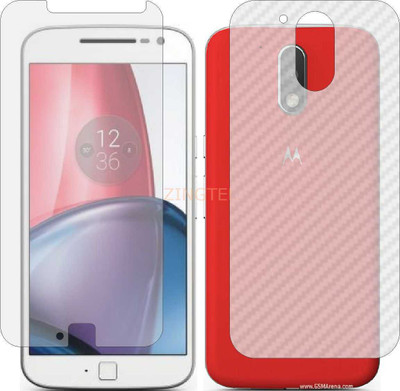 ZINGTEL Front and Back Screen Guard for MOTOROLA XT1625 MOTO G4 (Front Matte Finish & Back 3d Carbon Fiber)(Pack of 2)
