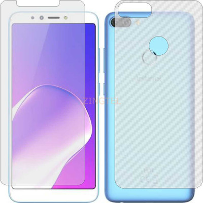 ZINGTEL Front and Back Screen Guard for INFINIX HOT 6PRO (Front Matte Finish & Back 3d Carbon Fiber)(Pack of 2)