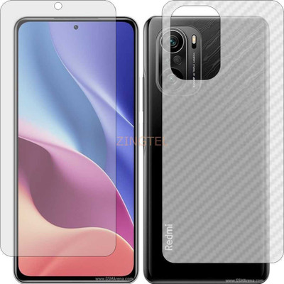 ZINGTEL Front and Back Screen Guard for XIAOMI K40 PRO PLUS (Front Matte Finish & Back 3d Carbon Fiber)(Pack of 2)