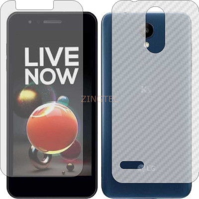 ZINGTEL Front and Back Screen Guard for LG CANDY K9 (Front Matte Finish & Back 3d Carbon Fiber)(Pack of 2)