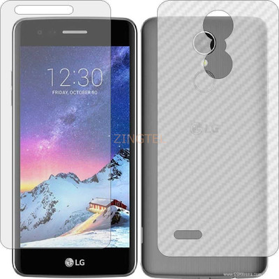 ZINGTEL Front and Back Screen Guard for LG K8 (Front Matte Finish & Back 3d Carbon Fiber)(Pack of 2)