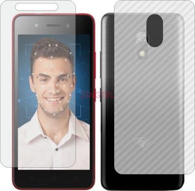 ZINGTEL Front and Back Screen Guard for ITEL A23 (Front Matte Finish & Back 3d Carbon Fiber)(Pack of 2)