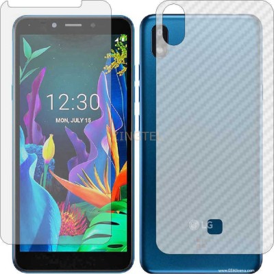 ZINGTEL Front and Back Screen Guard for LG K20 2019 (Front Matte Finish & Back 3d Carbon Fiber)(Pack of 2)