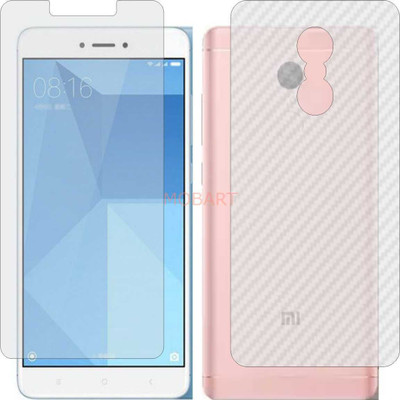 MOBART Front and Back Tempered Glass for MI REDMI NOTE 4X (Front Matte Finish & Back 3d Carbon Fiber)(Pack of 2)