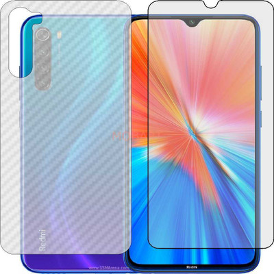 MOBART Front and Back Tempered Glass for REDMI NOTE 8 2021 M1908C3JGG (Front Matte Finish & Back 3d Carbon Fiber)(Pack of 2)