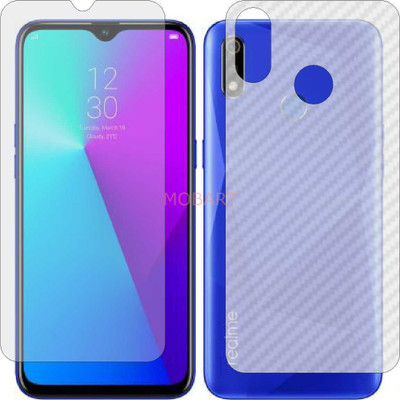 MOBART Front and Back Tempered Glass for REALME 3 I (Front Matte Finish & Back 3d Carbon Fiber)(Pack of 2)