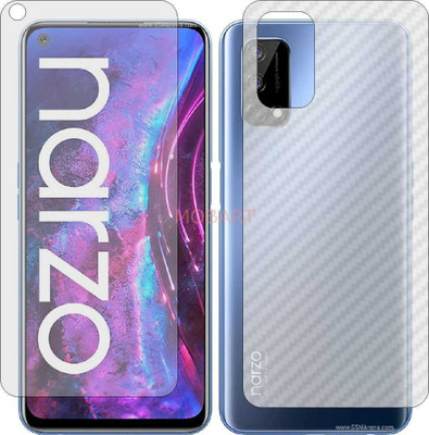 MOBART Front and Back Tempered Glass for REALME NARZO 30A PRO 5G (Front Matte Finish & Back 3d Carbon Fiber)(Pack of 2)