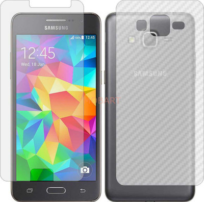 MOBART Front and Back Tempered Glass for SAMSUNG G530H GALAXY GRAND PRIME (Front Matte Finish & Back 3d Carbon Fiber)(Pack of 2)
