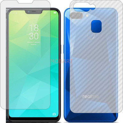 MOBART Front and Back Tempered Glass for REALME 2 (Front Matte Finish & Back 3d Carbon Fiber)(Pack of 2)