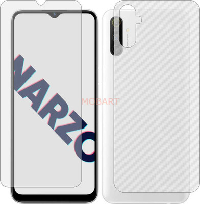 MOBART Front and Back Tempered Glass for REALME NARZO 10 A (Front Matte Finish & Back 3d Carbon Fiber)(Pack of 2)