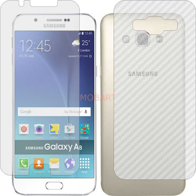 MOBART Front and Back Tempered Glass for SAMSUNG A800F GALAXY A8 (Front Matte Finish & Back 3d Carbon Fiber)(Pack of 2)