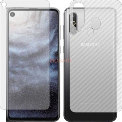 MOBART Front and Back Tempered Glass for SAMSUNG A9 PRO 2019 (Front Matte Finish & Back 3d Carbon Fiber)(Pack of 2)