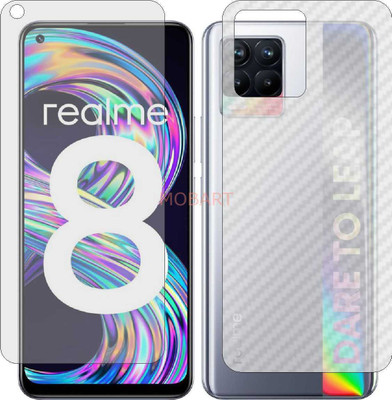 MOBART Front and Back Tempered Glass for REALME RMX 3092 (Front Matte Finish & Back 3d Carbon Fiber)(Pack of 2)