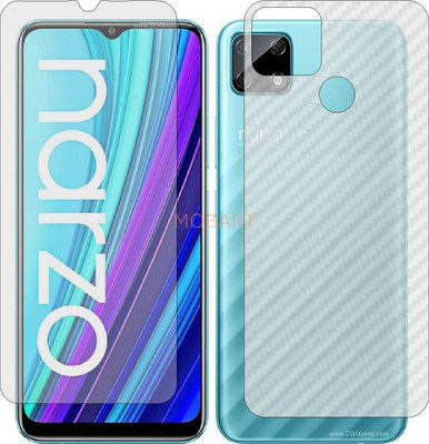 MOBART Front and Back Tempered Glass for REALME NARZO 30A (Front Matte Finish & Back 3d Carbon Fiber)(Pack of 2)