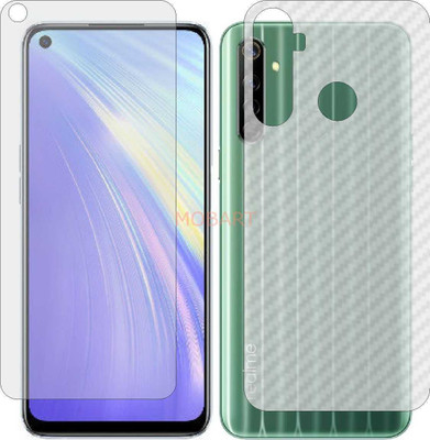 MOBART Front and Back Tempered Glass for REALME 6 I (Front Matte Finish & Back 3d Carbon Fiber)(Pack of 2)