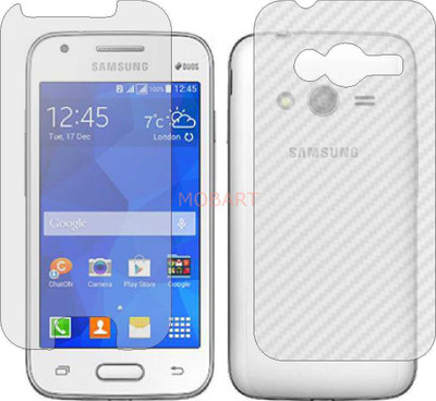 MOBART Front and Back Tempered Glass for SAMSUNG GALAXY S DUOS 3 (Front Matte Finish & Back 3d Carbon Fiber)(Pack of 2)