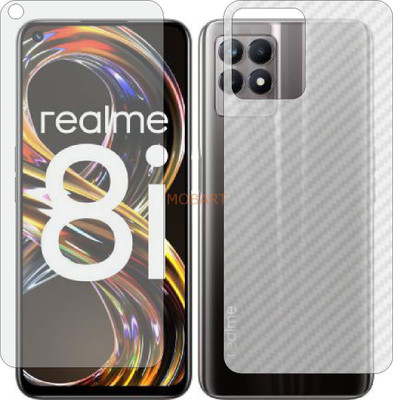 MOBART Front and Back Tempered Glass for REALME 8i (Front Matte Finish & Back 3d Carbon Fiber)(Pack of 2)