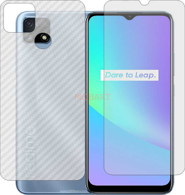 MOBART Front and Back Tempered Glass for REALME C25 RMX 3193 (Front Matte Finish & Back 3d Carbon Fiber)(Pack of 2)