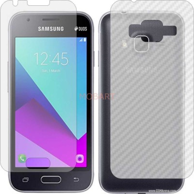 MOBART Front and Back Tempered Glass for SAMSUNG GALAXY J1 MINI 2016 (Front Matte Finish & Back 3d Carbon Fiber)(Pack of 2)