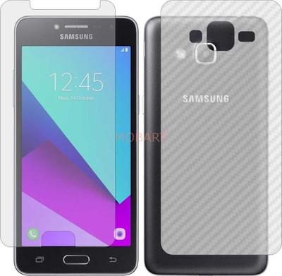 MOBART Front and Back Tempered Glass for SAMSUNG GALAXY J2 PRIME (Front Matte Finish & Back 3d Carbon Fiber)(Pack of 2)