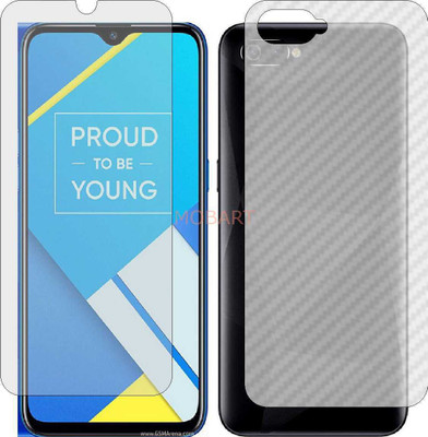 MOBART Front and Back Tempered Glass for REALME C2 2020 (Front Matte Finish & Back 3d Carbon Fiber)(Pack of 2)