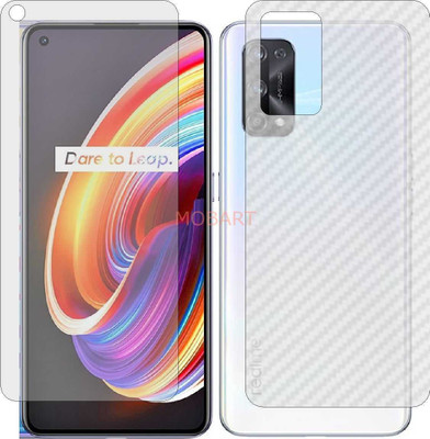 MOBART Front and Back Tempered Glass for REALME X7 PRO (Front Matte Finish & Back 3d Carbon Fiber)(Pack of 2)