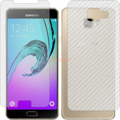 MOBART Front and Back Tempered Glass for SAMSUNG GALAXY A7 2016 EDITION (Front Matte Finish & Back 3d Carbon Fiber)(Pack of 2)