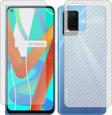 MOBART Front and Back Tempered Glass for REALME V13 5G (Front Matte Finish & Back 3d Carbon Fiber)(Pack of 2)