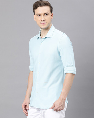 RARE RABBIT Men Solid Casual Light Blue Shirt