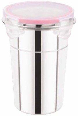 Sygnius Stainless Steel Tumbler for Traveling Glass Tumbler with Airtight Lid Cap 400 ml Bottle With Drinking Glass(Pack of 1, Steel/Chrome, Pink, Steel)