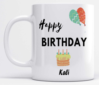 LOROFY Name Kali Printed Happy Birthday Ceramic Coffee Mug(350 ml)