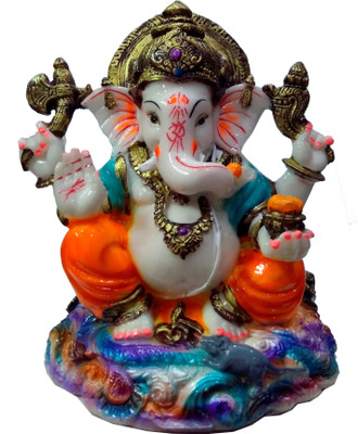 Mann Retails Ganesha resin beautiful Decorative Showpiece  -  16 cm(Polyresin, Multicolor)
