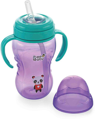 Beebaby No-Spill Flex Straw Sippy / Sipper Cup with Detachable Handle. (240 ML. / 8 oz.) (Violet)(Violet)