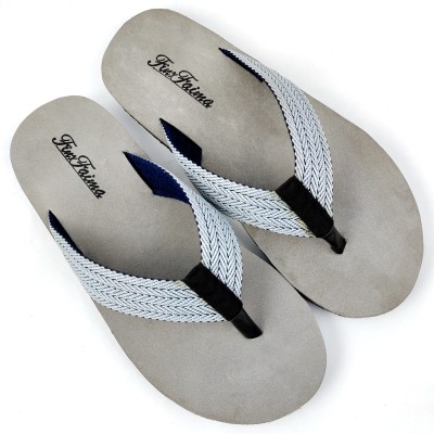 FINXFAIMA Men Flip Flops(Grey , 7)