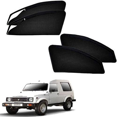 RAKRISH Rear Window, Side Window Sun Shade For Mahindra Gypsy(Black)