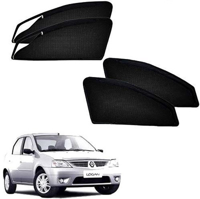 RAKRISH Rear Window, Side Window Sun Shade For Renault Logan(Black)