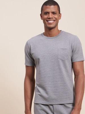 MASCLN SASSAFRAS Solid Men Round Neck Grey T-Shirt