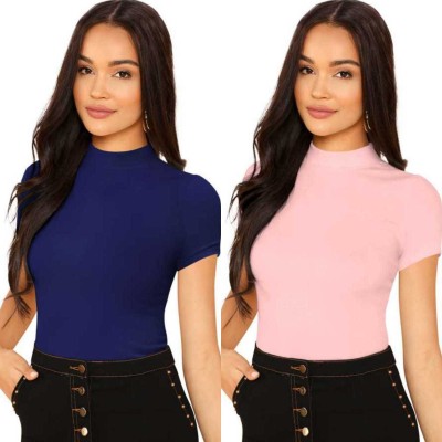 Dream Beauty Fashion Casual Solid Women Blue, Pink Top