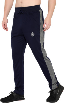 Zonecart Colorblock Men Dark Blue Track Pants