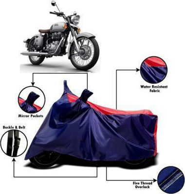 THE REAL ARV Two Wheeler Cover for Royal Enfield(Bullet 500, Red, Blue)
