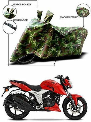 CARFAB Waterproof Two Wheeler Cover for TVS(Apache RTR 200 Fi E100, Green)