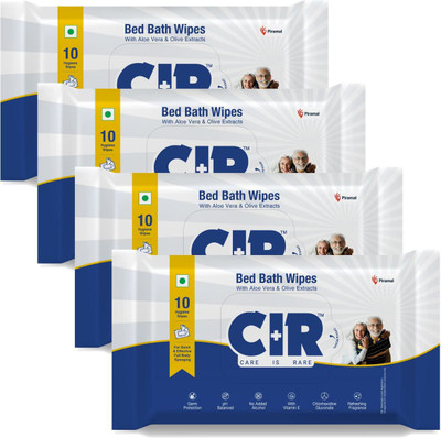 CIR Soft Body Cleansing Wet Bed Bath Wipes for Adults | Body Sponging | Extra Large, 10 Wipes/Pack of 4(40 Wipes)