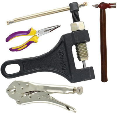 Digital Craft Combo of 4 Items Bicycle Chain Pin Remover Bike Link Breaker Splitter MTB Cycle Repair Tool Bicycle Chain Puller Link Extractor Cycling Repair with Lock Plier Nose Plier & Hammer Single Sided Speciality(Pack of 4) Digital Craft Combo of 4 Items Bicycle Chain Pin Remover Bike Link Breaker Splitter MTB Cycle Repair Tool Bicycle Chain Puller Link Extractor Cycling Repair with Lock Plier Nose Plier & Hammer Single Sided Speciality(Pack of 4)
