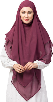 HIJAB WORLD Polyester Abaya(Red)