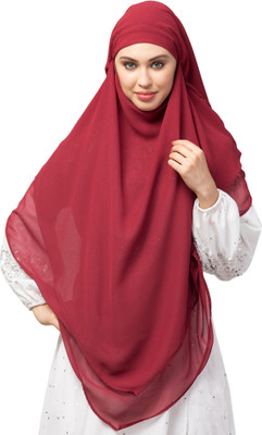 HIJAB WORLD Polyester Abaya(Maroon)
