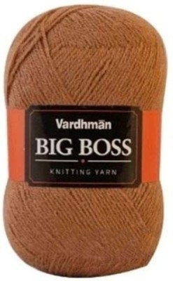 NTGS Vardhman BigBoss Wool Soft Fingering Hand Knitting Dyed Light Brown Wool Crochet Hook Yarn (200 g) Shade no.28