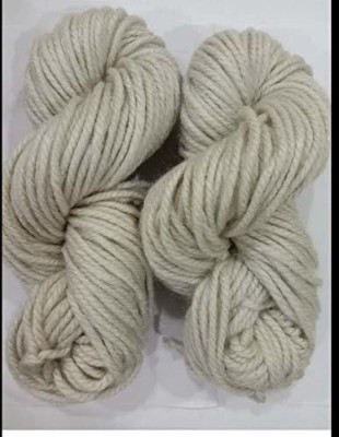 JEFFY GANGA Knitting Yarn Thick Chunky Wool, 200 gm Best Used with Knitting Needles, Crochet Needles Wool Yarn for Knitting. by GANGA Shade Colour Light Muddy White
