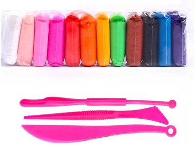 NABAANI Bouncing Clay 12 Colors Magic Clay Nature Color DIY Air Dry Clay with Tools as Best Present for Children 12